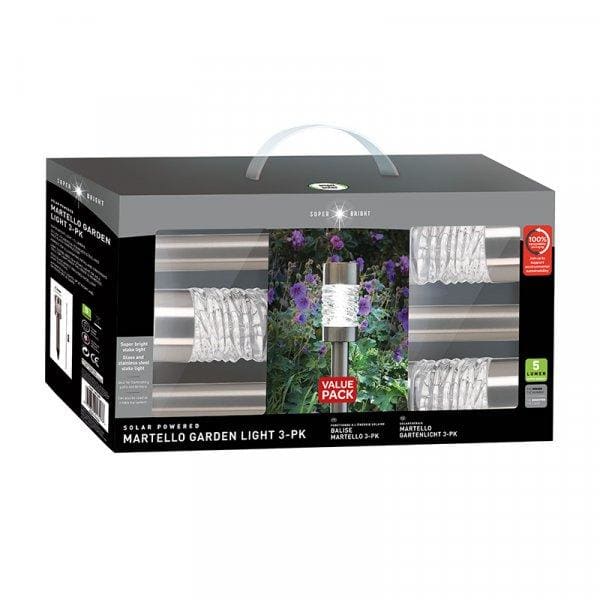 Martello Solar Garden Stake Lights - 3 Pack - lakehomeandleisure.co.uk