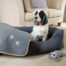 Charcoal Grey Velour Square Dog Bed - lakehomeandleisure.co.uk