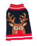 Happy Pet Reindeer Christmas Jumper for dogs with reindeer design, small/medium size.