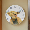 Highland Cow 30cm Wall Clock - lakehomeandleisure.co.uk