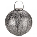 Jumbo Damasque Lantern Solar Garden Light (Silver) - lakehomeandleisure.co.uk