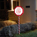 Light-Up Santa Stop Here Sign - Christmas