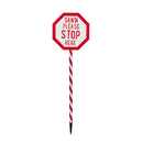 Light-Up Santa Stop Here Sign - Christmas