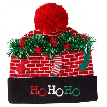 Luxury Light Up Beanie - Ho Ho Ho Christmas Beanie Hat