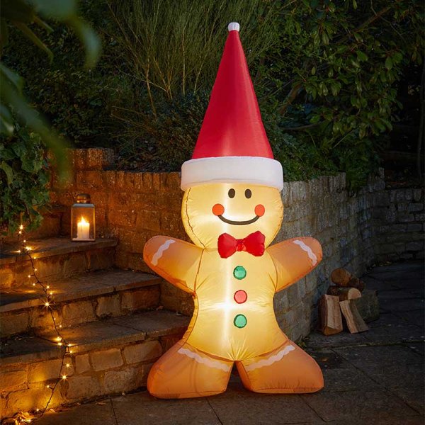 Self-Inflating Gingerbread Man Light Up Christmas