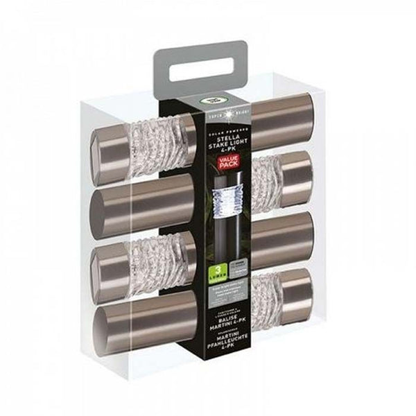 Stella Stainless Steel Solar Garden Lights - 4 Pack - Solar 