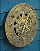 Sun & Moon 30cm Wall Thermometer & Clock - lakehomeandleisure.co.uk
