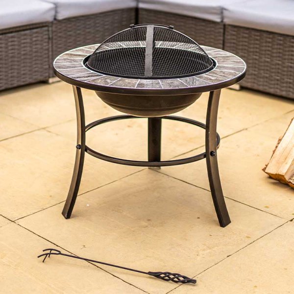 Havana Nero Firepit with Cooking Grill - Firepit