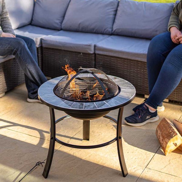 Havana Nero Firepit with Cooking Grill - Firepit