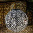 Jumbo Damasque Lantern Solar Garden Light (Silver) - lakehomeandleisure.co.uk