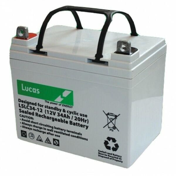 Lucas SLC34 34Ah AGM Golf Battery - lakehomeandleisure.co.uk