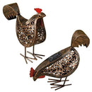 Metal Scroll Hens Solar Garden Lights -2 Pack - lakehomeandleisure.co.uk