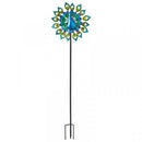 Peacock Wind Spinner with Solar Crackle Globe Light - lakehomeandleisure.co.uk