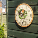 Robin Wall Clock & Thermometer 12in - lakehomeandleisure.co.uk
