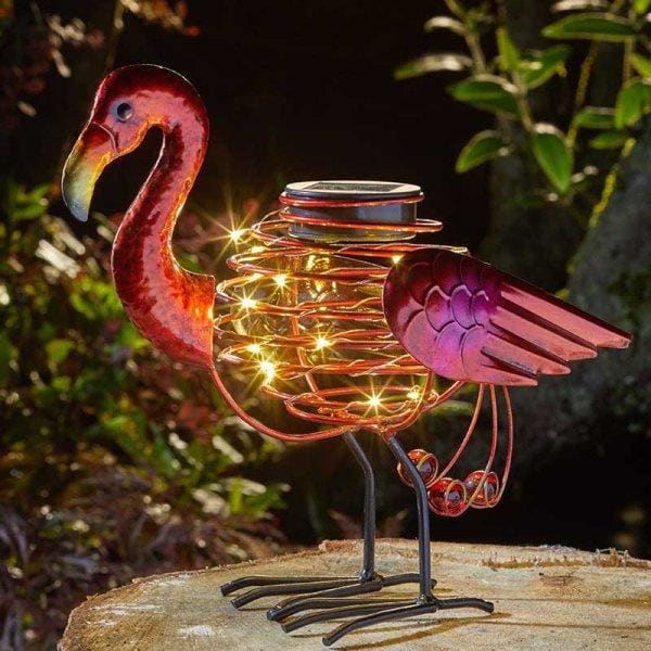 Solar Powered Flamingo Spiralight Garden Light - lakehomeandleisure.co.uk