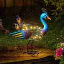 Solar Powered Peacock Spiralight Garden Light - lakehomeandleisure.co.uk